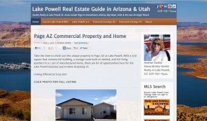 Shot of the home page of the Lake Powell Real Estate Guide